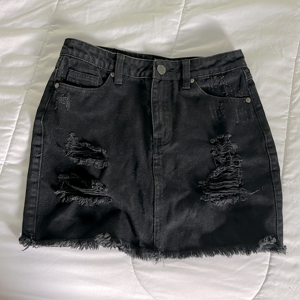 8TH OF LA Black Denim Skirt